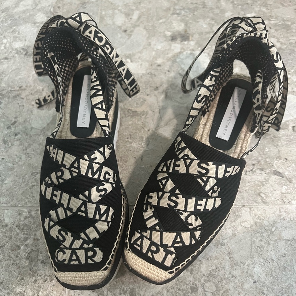 Black and Cream Stella McCartney Designer Espadrilles